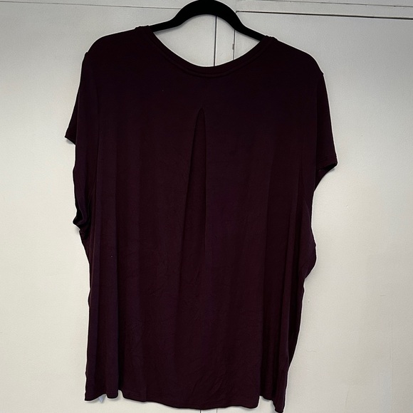 Athleta With Ease Ribbed Burgundy Top, XL - Picture 4 of 4